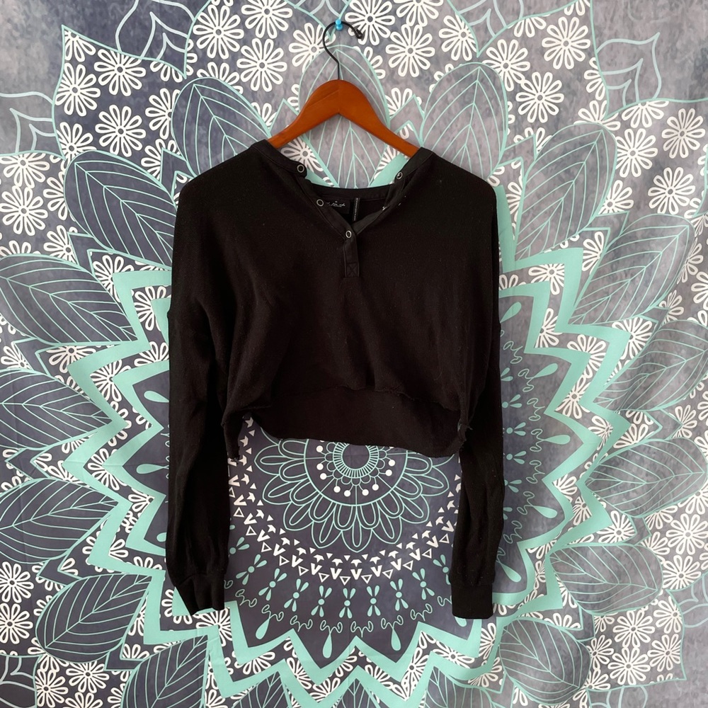 Out From Under Black Long Sleeve Crop Top